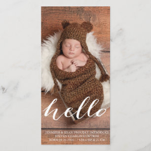 HELLO BABY MODERNE FAIRE-PART DE NAISSANCE PHOTOCA