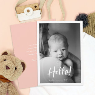 Hello Baby Photo Faire-part de naissance
