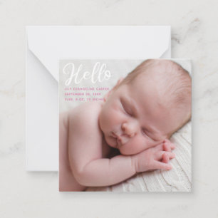 Hello Baby Photo simple Faire-part de naissance ro