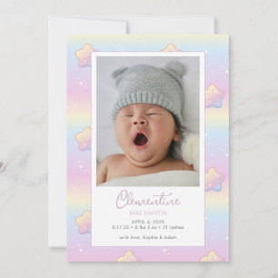 Hello Baby Rainbow Custom Photo Faire-part de nais