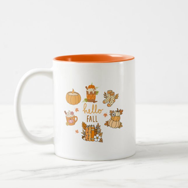 Hello Fall Mug - mignonne Automne Cadeau Cup (Gauche)