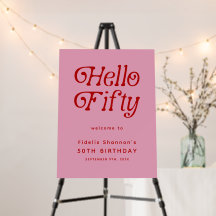Hello Fifty Retro | Affiche de bienvenue du 50e an