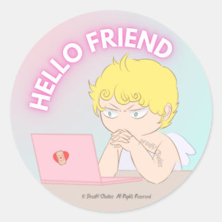 hello friend sticker