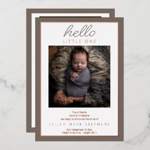 Hello Little Two Photo Baby Faire-part de naissanc