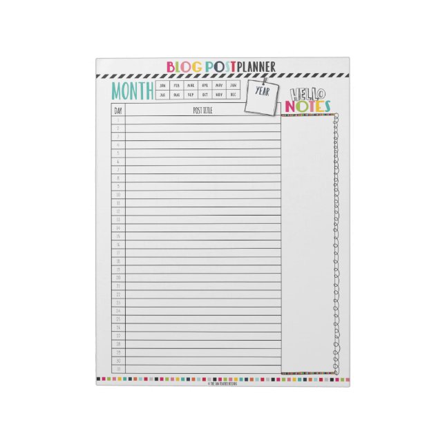 Hello Planner : Bloc-notes mensuels de planificati (Tourné)