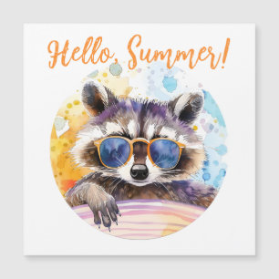 Hello Summer Raccoon dans les lunettes de soleil A