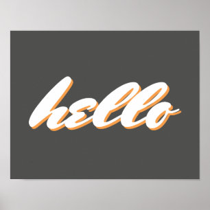 hello typographie mot art poster