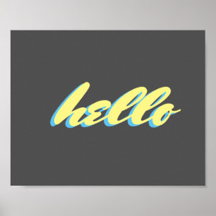 hello typographie mot art poster