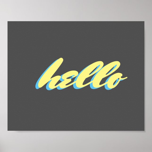hello typographie mot art poster (Devant)