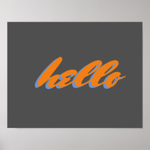 hello typographie mot art poster