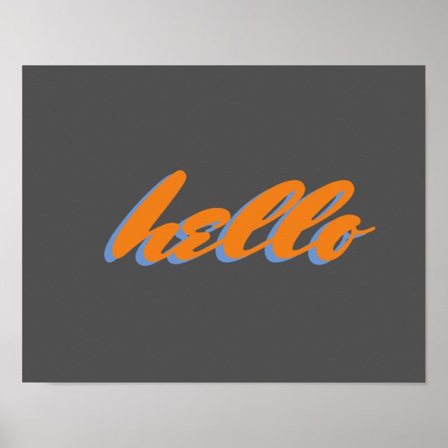 hello typographie mot art poster (Devant)
