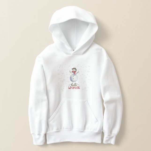 "Hello Winter" Snowman Girls sweat shirt (Poser)