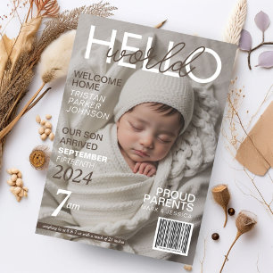 Hello World Baby Magazine Faire-part de naissance