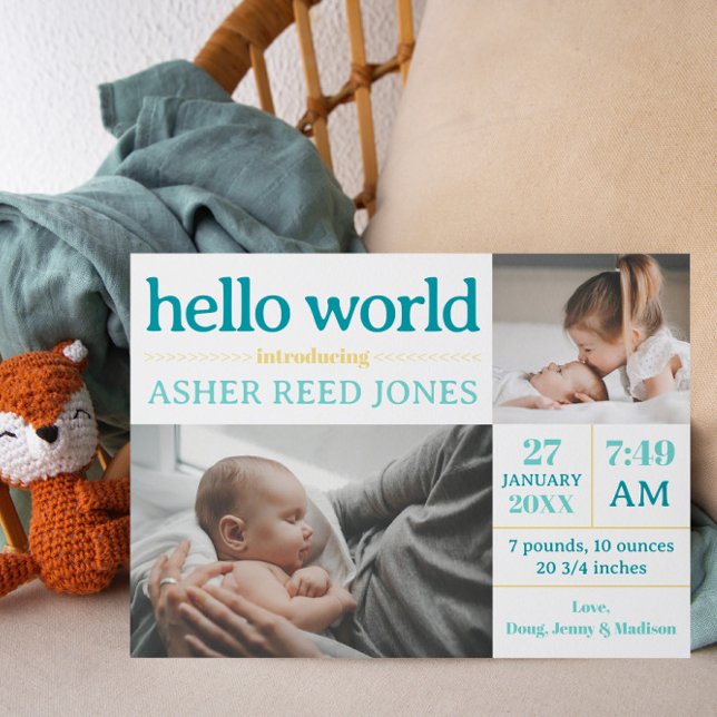 Hello World Faire-part de naissance (Créateur téléchargé)