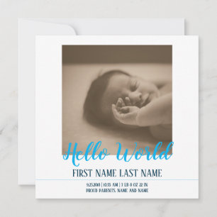 Hello World - faire-part de naissance avec photo