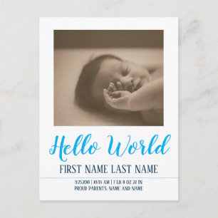 Hello World - faire-part de naissance avec photo