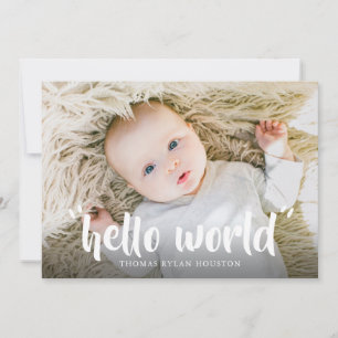 Hello World New Baby Faire-part de naissance