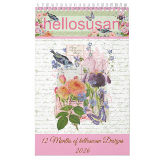 hellosusan Designs Calendrier 12 mois 2026