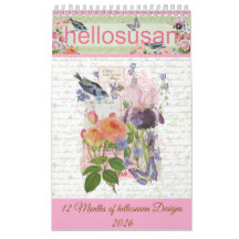 hellosusan Designs Calendrier 12 mois 2026