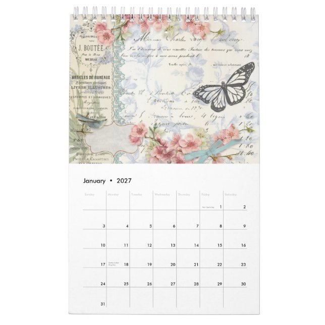 hellosusan Designs Calendrier 12 mois 2026 (Jan 2027)