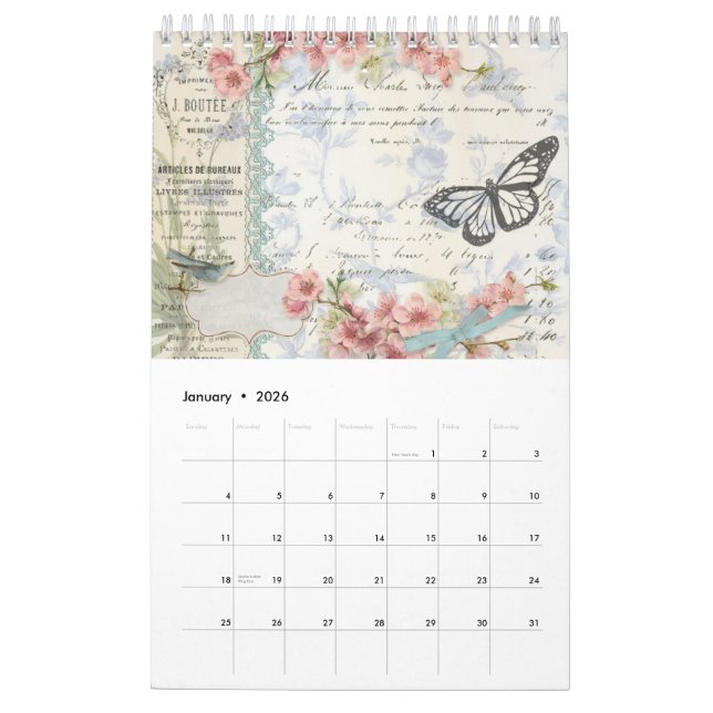 hellosusan Designs Calendrier 12 mois 2026 (Jan 2026)