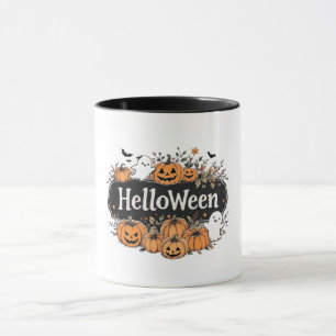 "HelloWeen" Halloween Citrouille & Ghost Combo Mug