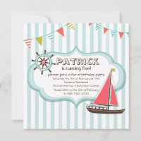 Helm et voilier Nautique Anniversaire Invitation