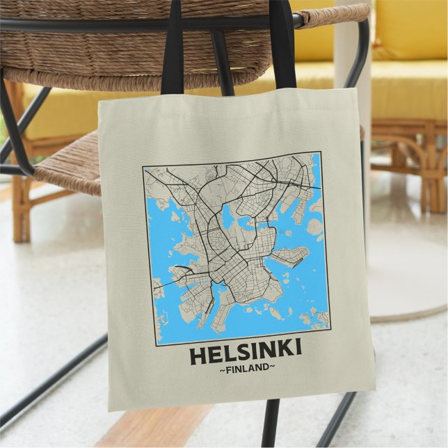Helsinki, Finland City Map Tote Bag (Créateur téléchargé)