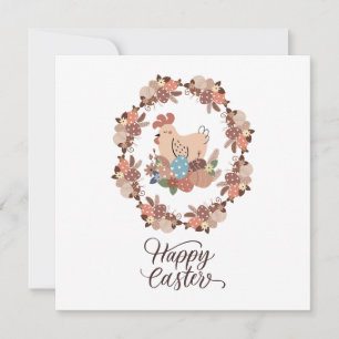 Hen et oeufs de Pâques Joyeux Pâques