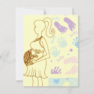 Henna Baby shower empreintes Invitation