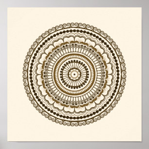 Henna Mandala Design #1 Tons Brown Impression