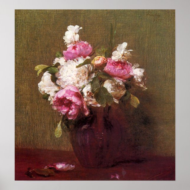 Henri Fantin-Latour Peonies et affiche Rose (Devant)