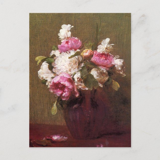 Henri Fantin-Latour Peonies et carte postale Rose (Devant)