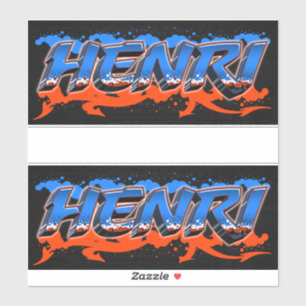 Henri Prénom Nom Graffiti Autocollant Autocollant