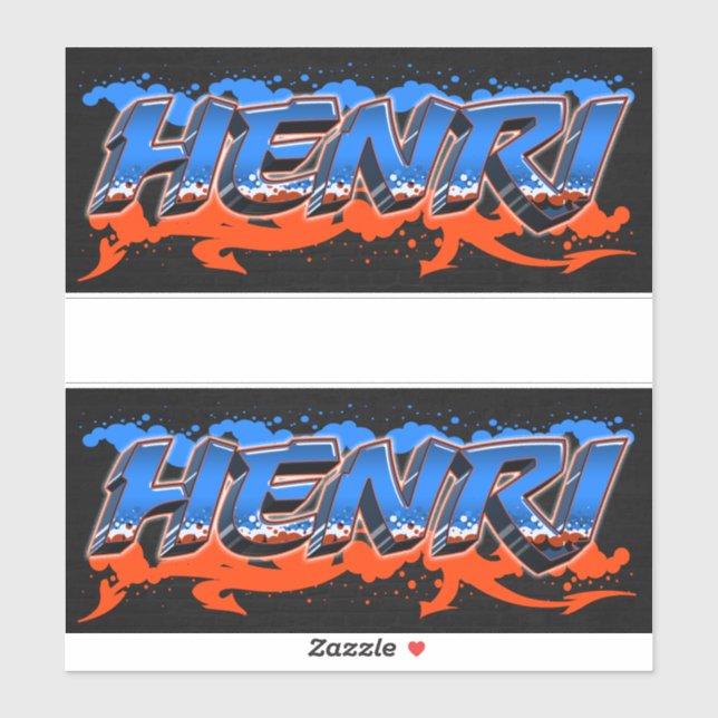 Henri Prénom Nom Graffiti Autocollant Autocollant (Feuille)