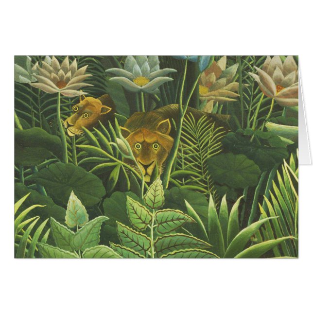 Henri Rousseau Jungle Tropical Lion Impression Vin (Devant horizontal)