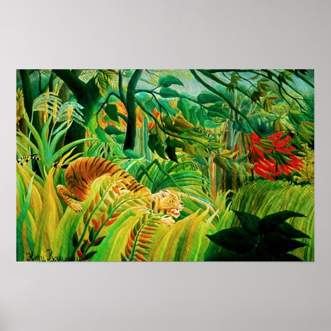 Henri Rousseau Tiger dans une affiche de tempête t (Devant)