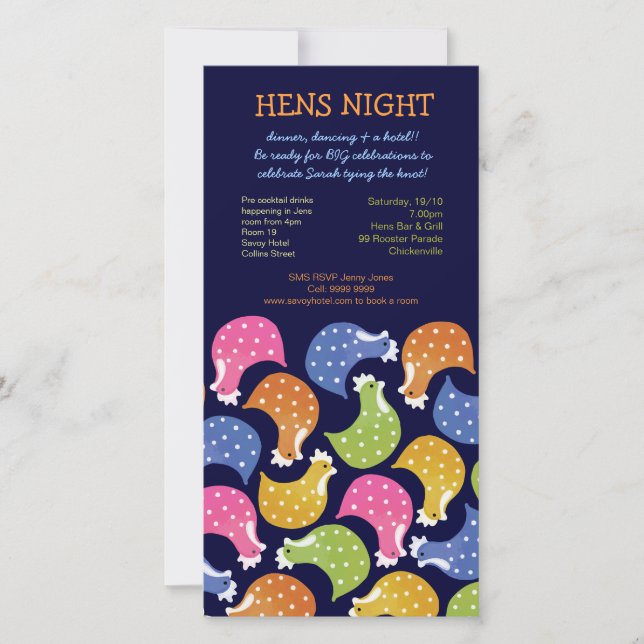 Hens Night Bachelorette Party Event Amusant Invita (Devant)