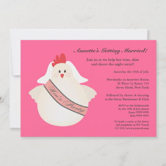 Hen's Party Drôle Poule Drôle Illustré Invitation