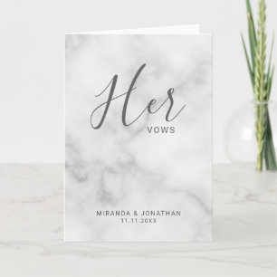 'Her Vows' White Marble Wedding Vows