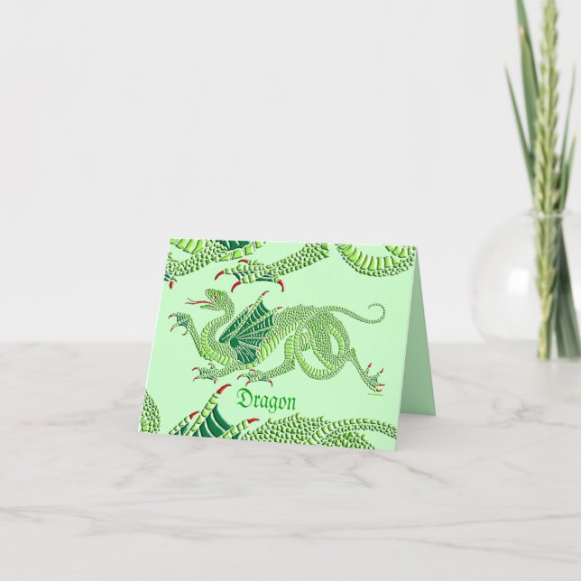 Heraldic Dragon (Vert) - Carte de voeux (Devant)