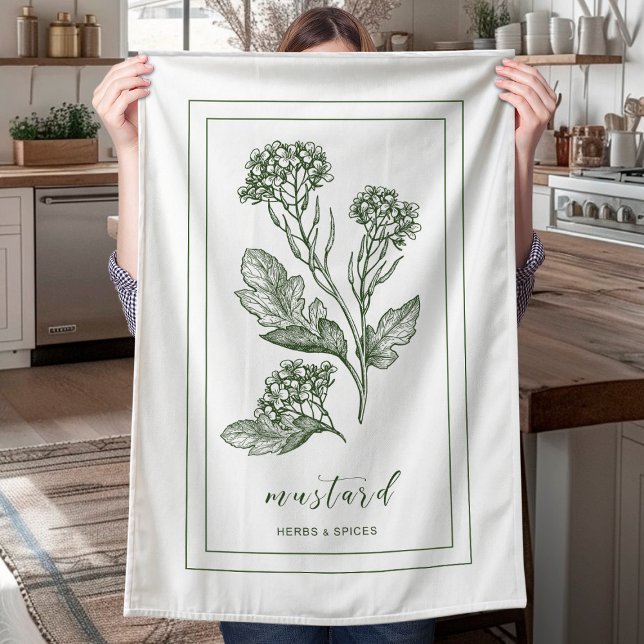 Herbes et épices Plante moutarde Vert Serviette de (Créateur téléchargé)