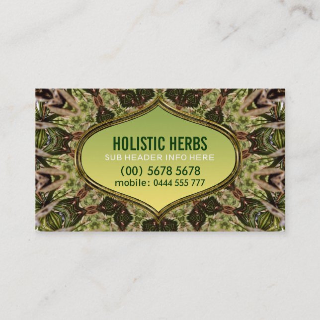 Herbes holistiques Shaman Carte de visite du nouve (Devant)