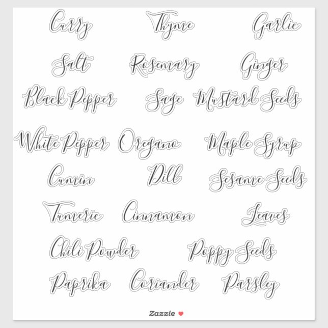 Herbes Spices Pantry Storage Canister Étiquettes (Feuille)