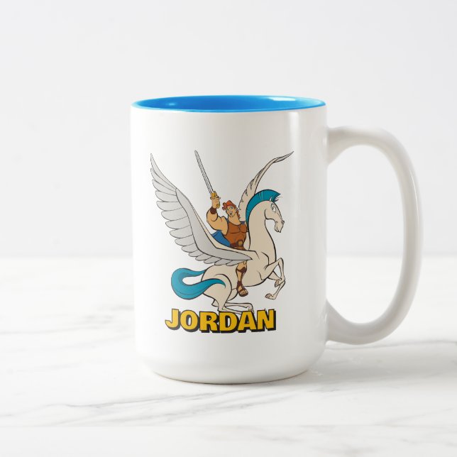 Hercules Riding Pegasus Two-Tone Coffee Mug (Droit)