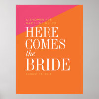 Here Comes the Bride shower poster