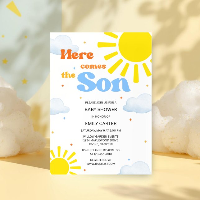 Here Comes the Son Baby Shower Invitation (Créateur téléchargé)