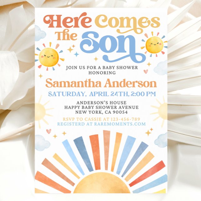 Here Comes The Son Baby Shower Invitation (Créateur téléchargé)