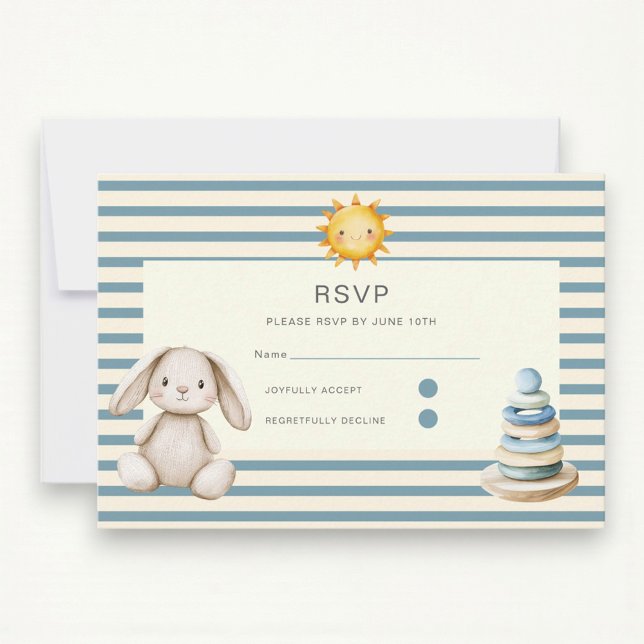 Here comes the son baby shower rsvp card (Créateur téléchargé)
