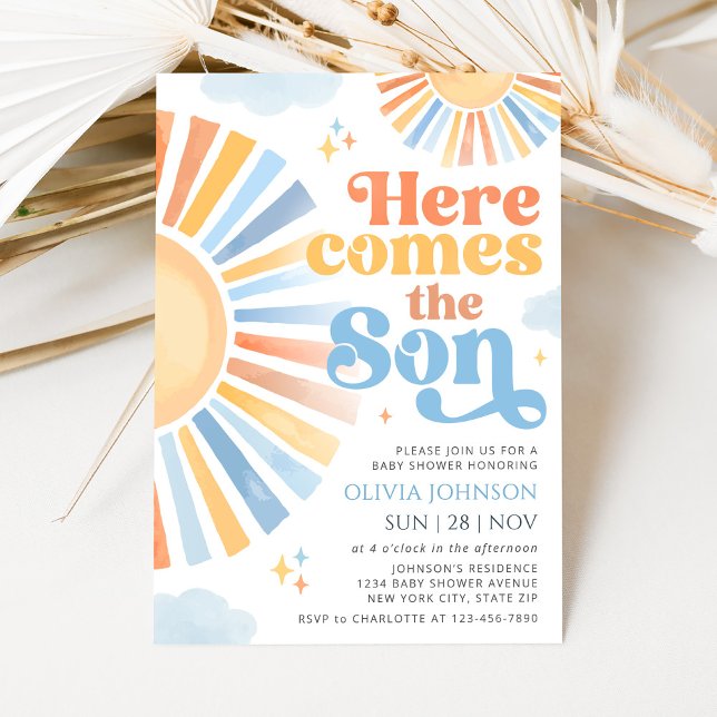 Here Comes the Son Sunshine Baby Shower Invitation (Créateur téléchargé)